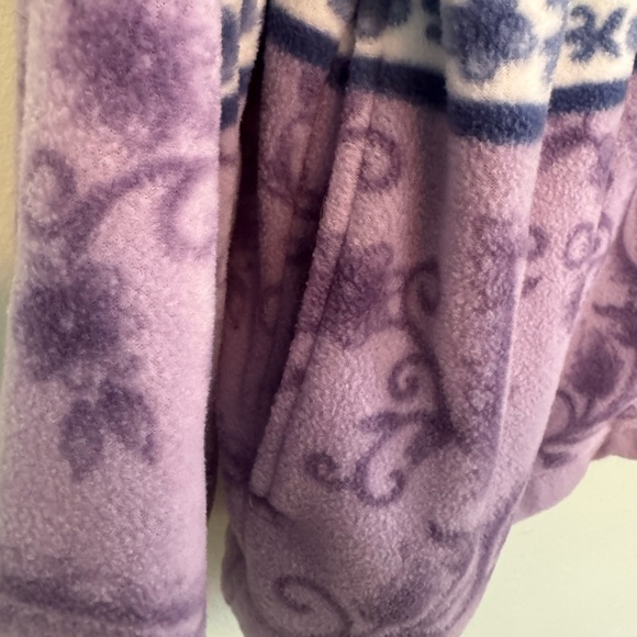 Vintage 90s Purple Patterned Fleece Jacket (XL) - Picture 4 of 4